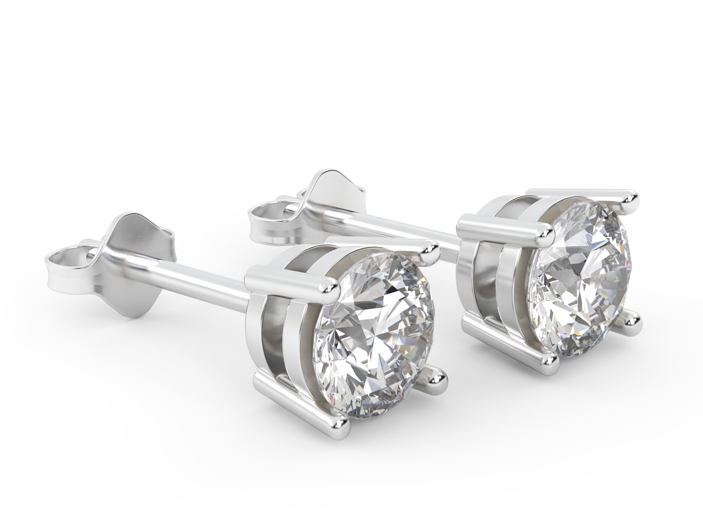 Round Diamond Stud Earrings