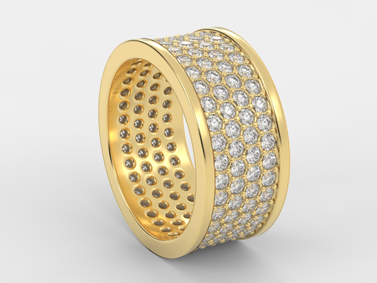 Wide Pave Diamond Ring