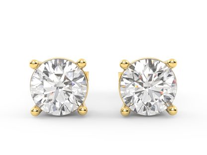 Round Diamond Stud Earrings